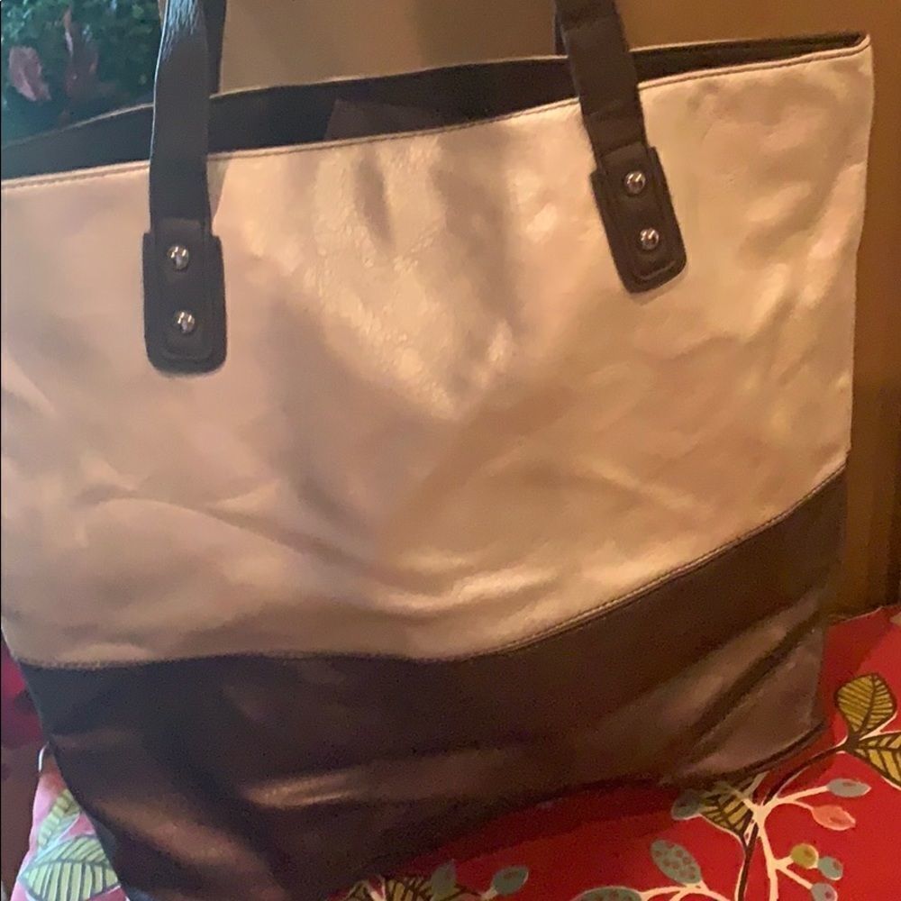 Bronze and gold tote bag